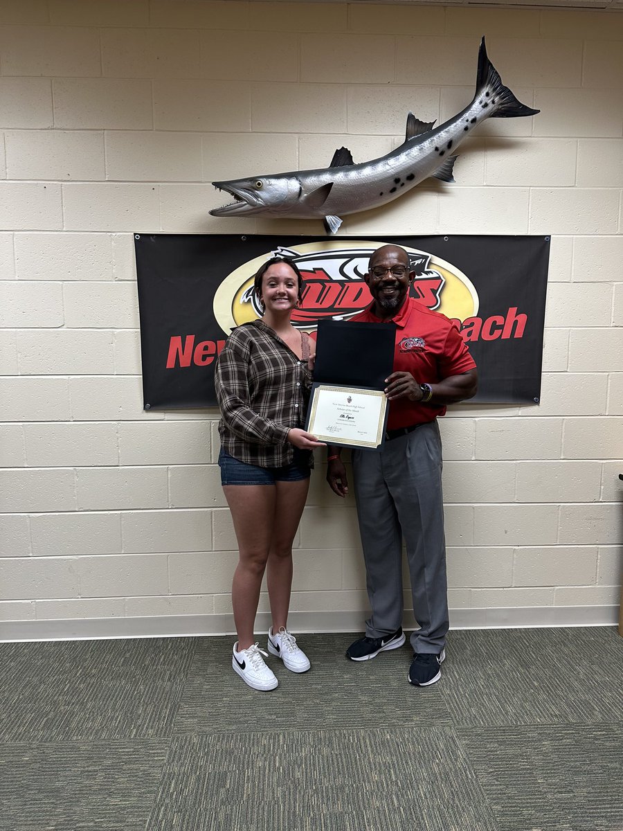 T2tuff's tweet photo. Congrats to NSBHS Scholar of the Month of March, Ella Rogers.  #CudaSmart #WeAre1 #SolidStudent https://t.co/h9SrANAuvL