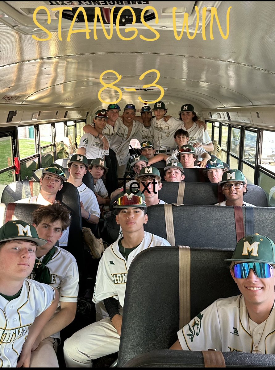 Mustangs Baseball (@montvillebball) on Twitter photo STANGS (12-7)win!!! HATS OFF to (Fr) <a href="/jacob_hammer5/">Jake Hammer</a> 🔨 🔨🔨 for his outstanding pitching performance. 6IP 6H 3ER 7Ks. <a href="/IanKaiser20/">Ian Kaiser</a>(2-4)had a big day at the plate triple 2RBI #family #ouryear <a href="/MustangsMTHS/">MTHS Athletics</a> <a href="/dailyrecordspts/">Daily Record Sports</a> <a href="/MontvilleTwpSch/">MontvilleTwpSchools</a> <a href="/MontvilleTAP/">Montville TAP</a> <a href="/JkroegerJt/">Jt kroeger</a> <a href="/ByLuisTorres/">Luis Torres</a> STANGS (12-7)win!!! HATS OFF to (Fr) <a href="/jacob_hammer5/">Jake Hammer</a> 🔨 🔨🔨 for his outstanding pitching performance. 6IP 6H 3ER 7Ks. <a href="/IanKaiser20/">Ian Kaiser</a>(2-4)had a big day at the plate triple 2RBI #family #ouryear <a href="/MustangsMTHS/">MTHS Athletics</a> <a href="/dailyrecordspts/">Daily Record Sports</a> <a href="/MontvilleTwpSch/">MontvilleTwpSchools</a> <a href="/MontvilleTAP/">Montville TAP</a> <a href="/JkroegerJt/">Jt kroeger</a> <a href="/ByLuisTorres/">Luis Torres</a>