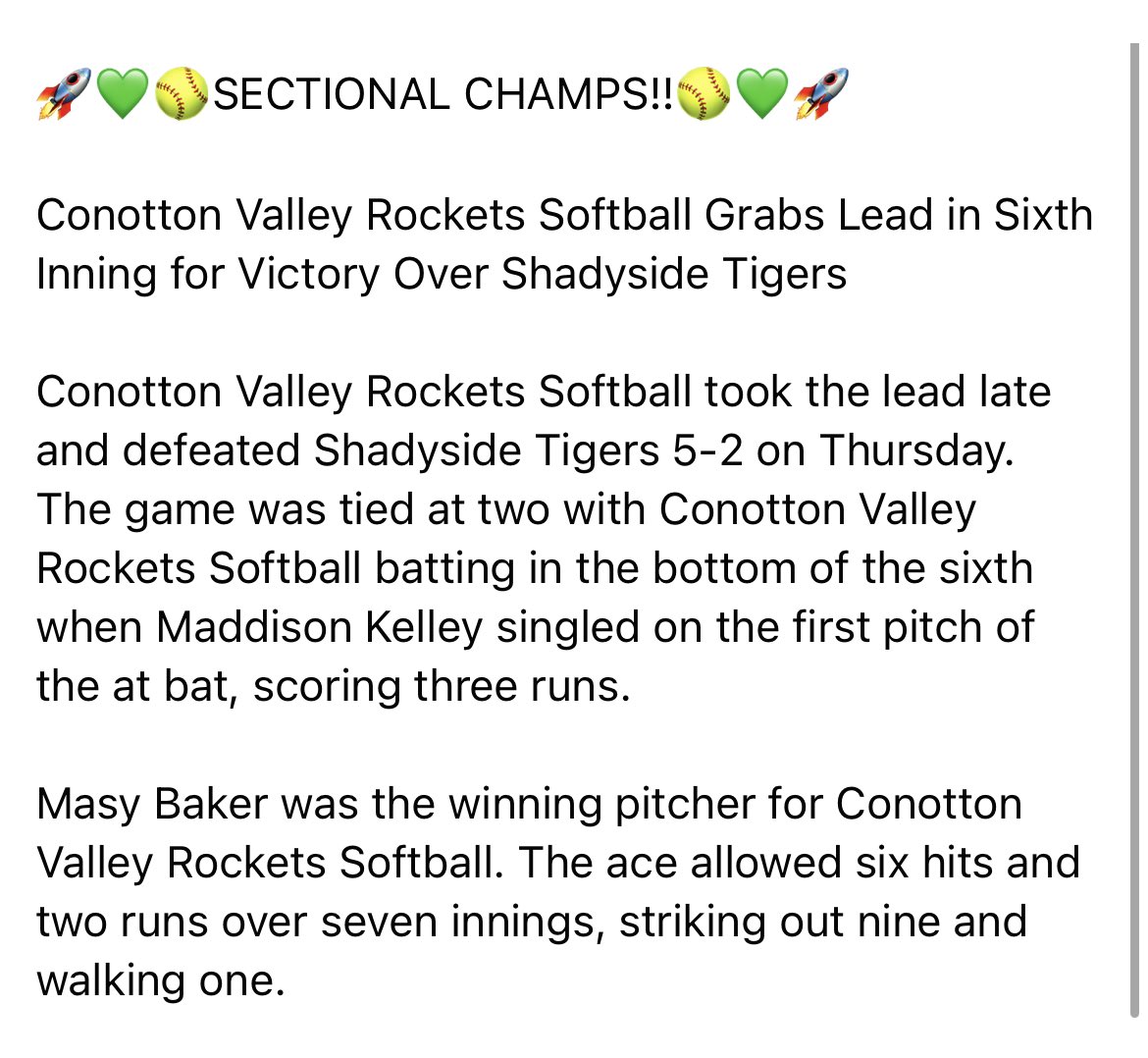 Conotton Valley Softball🚀 tweet media