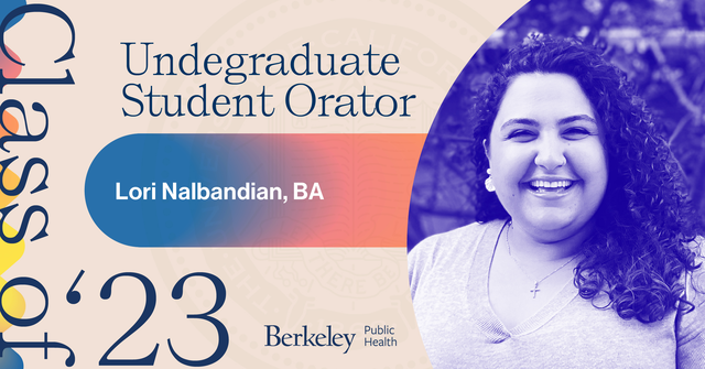 BerkeleyMPH's tweet photo. Meet our 2023 @UCBerkeleySPH undergrad commencement speaker, Lori Nalbandian, BA '23! Born in Pasadena to #ArmenianImmigrants, Lori's desire to make a difference in the lives of others fueled her passion for #PublicHealth. 💙💛🐻
#CalGrad #BPHGrad23 #BerkeleyGrad #UCBerkeley https://t.co/v8vDi3MQsx