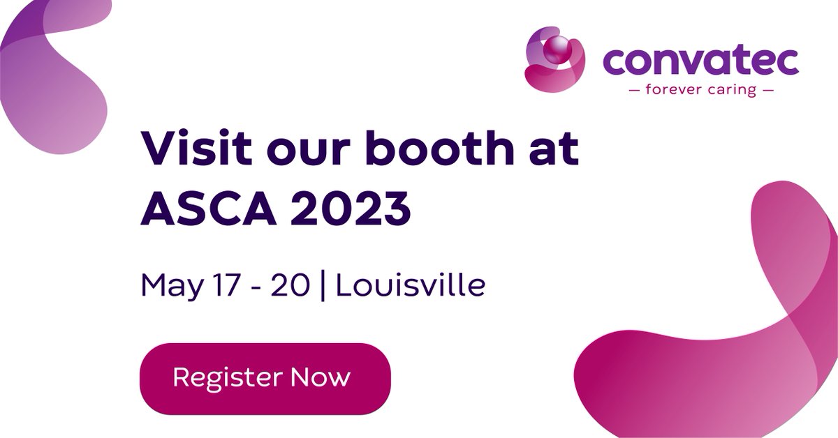 ConvatecWoundUS's tweet photo. Join us at ASCA 2023 in Louisville May 17 - 20. Come learn about Convatec's surgical solutions portfolio and our innovative technology. 

Register today: https://t.co/rAeSNDxvvs

#conference #surgical #woundcare https://t.co/NTy78SRAcT