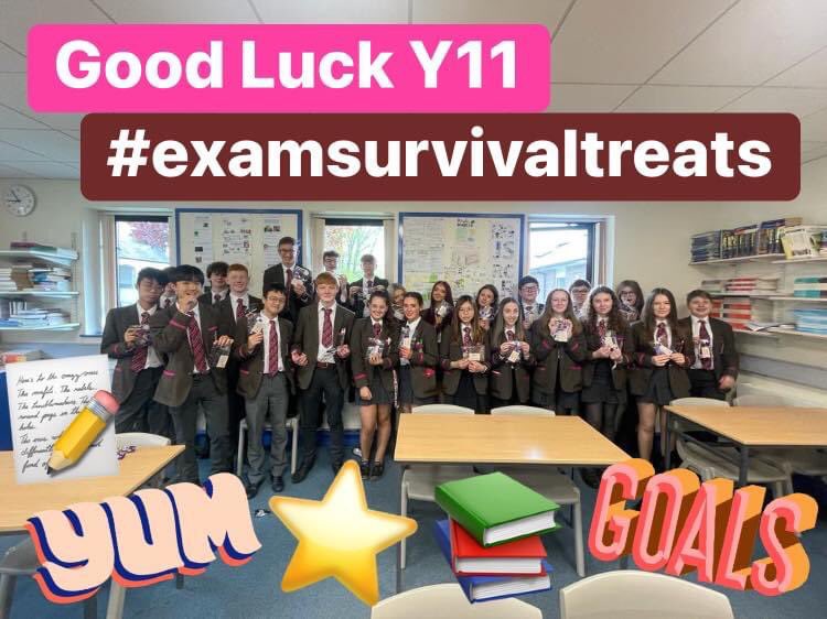 Y11 with their exam treats ❤️ All the best everyone🤩 #TeamRSD #RSDPastoral