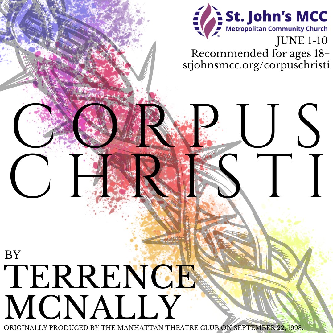 stjohnsmcc's tweet photo. You've never seen anything like "Corpus Christi," a queer passion play that reimagines the gospels with a campy nativity scene, a 1980s prom night, the ghost of James Dean, and the shocking ending at Calvary. Get pay-what-you-can tickets at https://t.co/WgaHhB9vII
#CorpusChristi https://t.co/GkRT9KMaB5