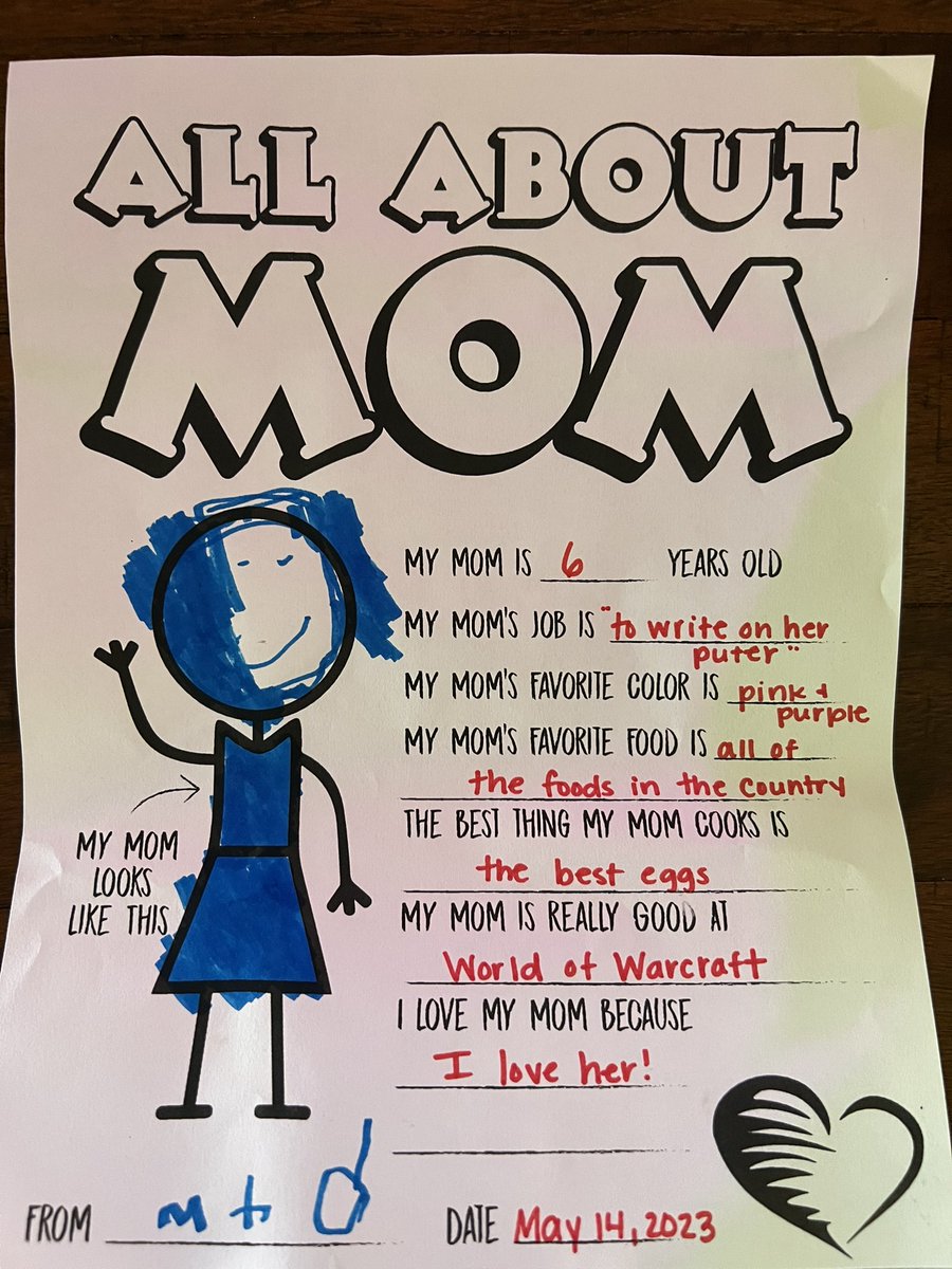 cry_shewolf's tweet photo. It’s really nice that in celebration of Mother’s Day, my 5-year-old finally decided to acknowledge my being really good at World of @Warcraft https://t.co/oks2QazMbP