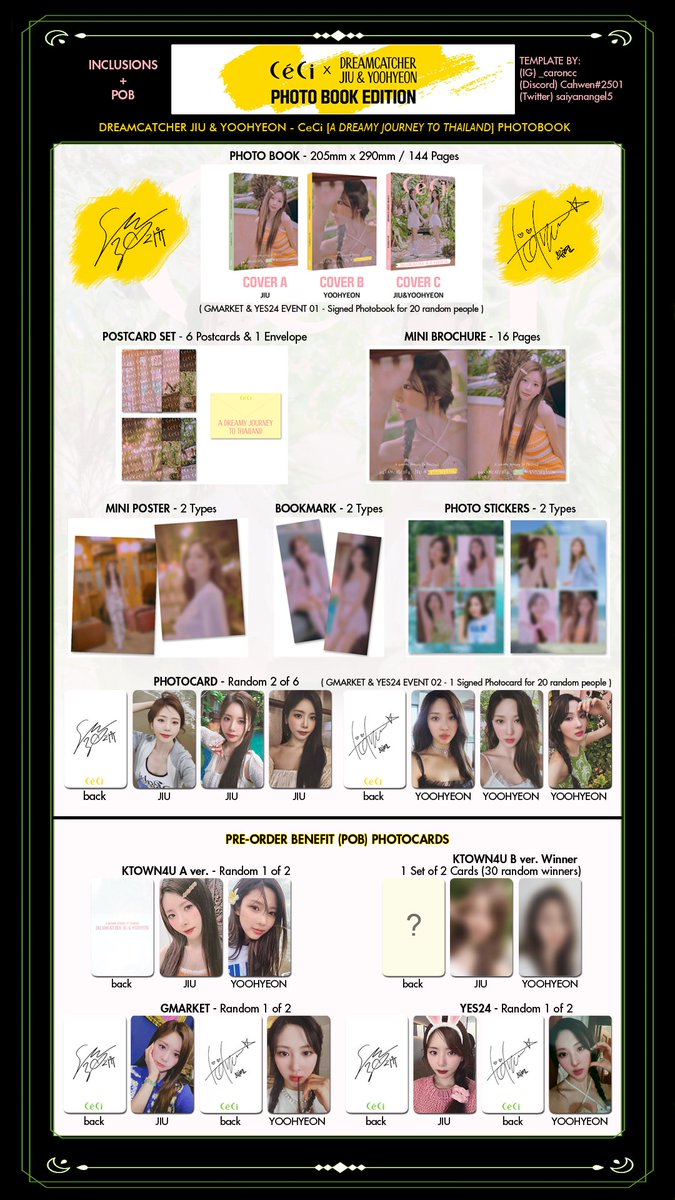 Dreamcatcher Jiu & Yoohyeon CeCi Photobook Inclusions + Pre-Order