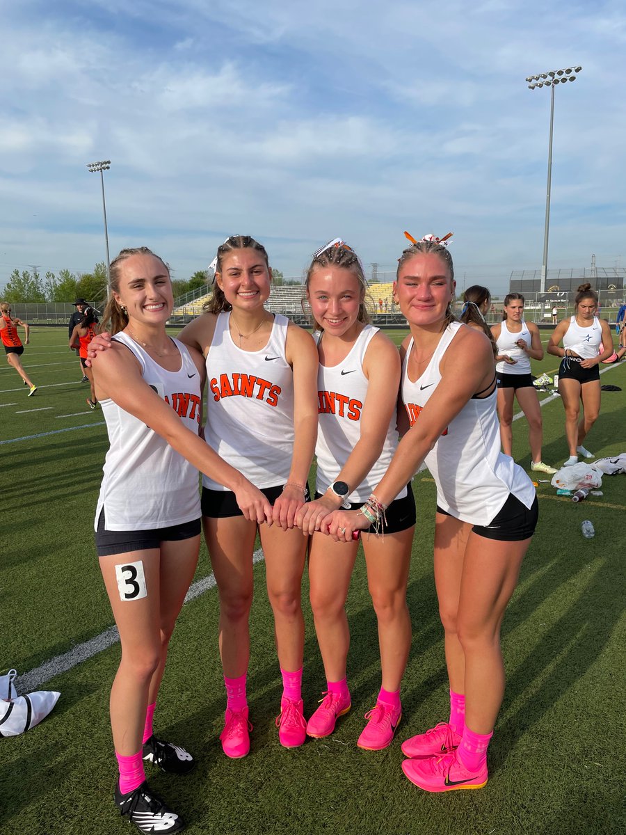 Congrats to our STATE QUALIFYING 4x800 m relay!!! 

For the 3rd state year the Saints are heading to state! 

Led by Marley (2:16.9), Morgan (2:22.8), Lauren (2:24.6) and Claire (2:23.1) all PR splits!!! <a href="/STCEathletics/">STCE Athletics</a> <a href="/STCEBoosters/">STCE Athletic Booster</a>