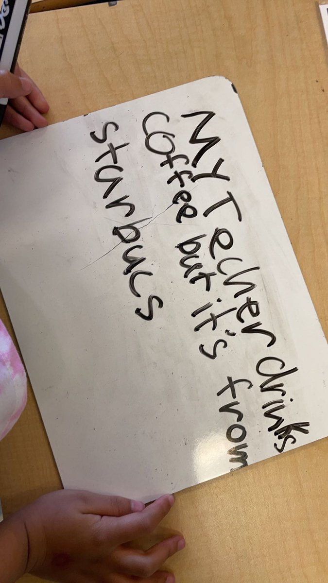 First graders using conjunctions in their sentences! They know their teacher so well😂