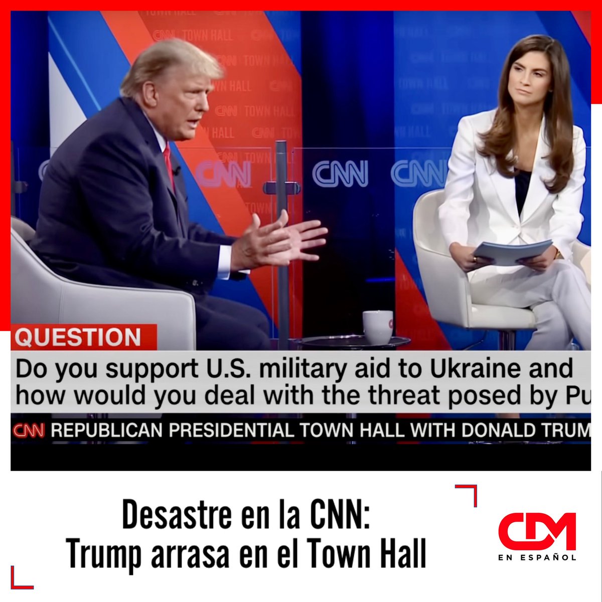 cdm_espanol's tweet photo. POLÍTICA 🏛️ | Desastre en la CNN: Trump arrasa en el Town Hall https://t.co/nDCOYTSi7u #HispanosenUSA #NoticiasenEspañol #NoticiasUSA #Política #Trump #TRUMPvsCNN #TrumpTownHall https://t.co/1ARvjr1YSr