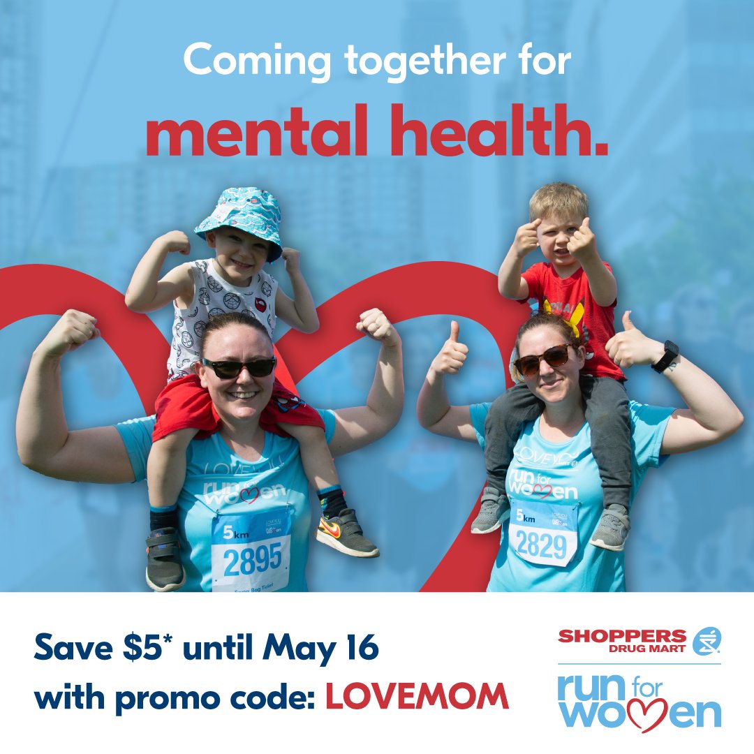 CMHA_Victoria's tweet photo. Celebrate Moms and register for our upcoming Shoppers @RunForWomen in Victoria!
Until May 16, Save $5* when you sign up using promo code: : LOVEMOM https://t.co/5FzsCqahKK