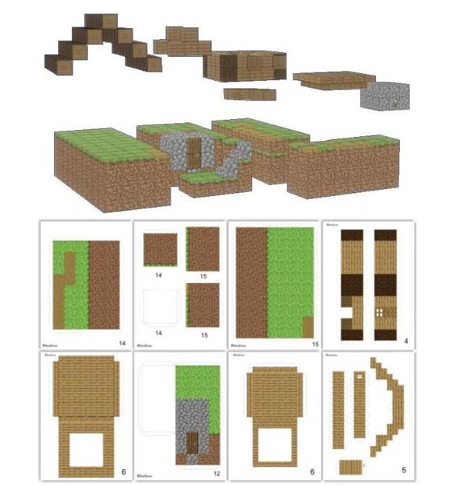 papermau on Twitter "Village House Diorama Paper Model In Minecraft
