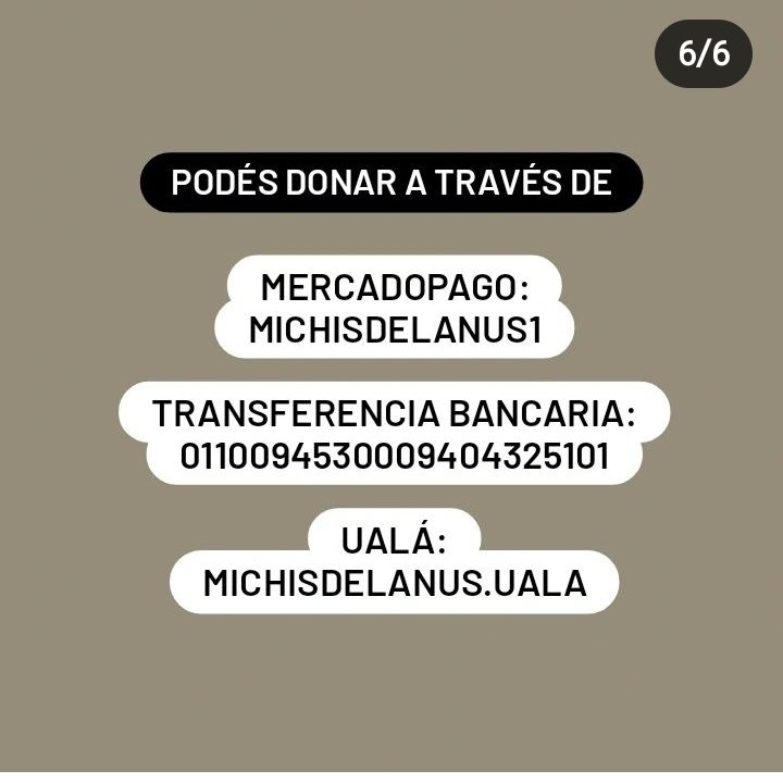 Ayuda 🙏🙏 MICHIS DE LANUS NECESITA SALDAR SU ENORME DEUDA‼💔👇🐱🐱🐱
instagram.com/p/Cr6y1FtuWRK/…