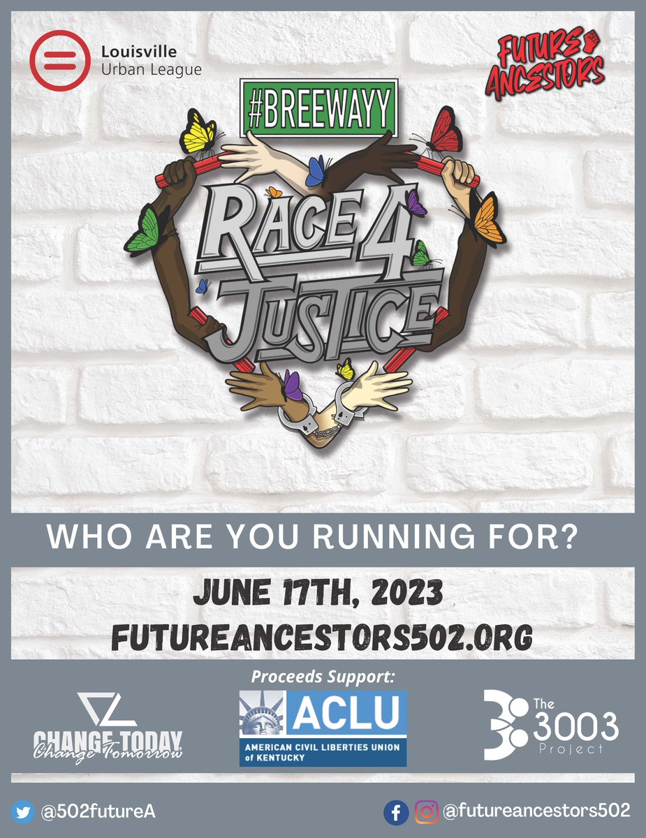 LouisvilleUL's tweet photo. Who are you running for? Join the Race for Justice! #Breewayy #Race4Justice https://t.co/orvUH9L5Y2