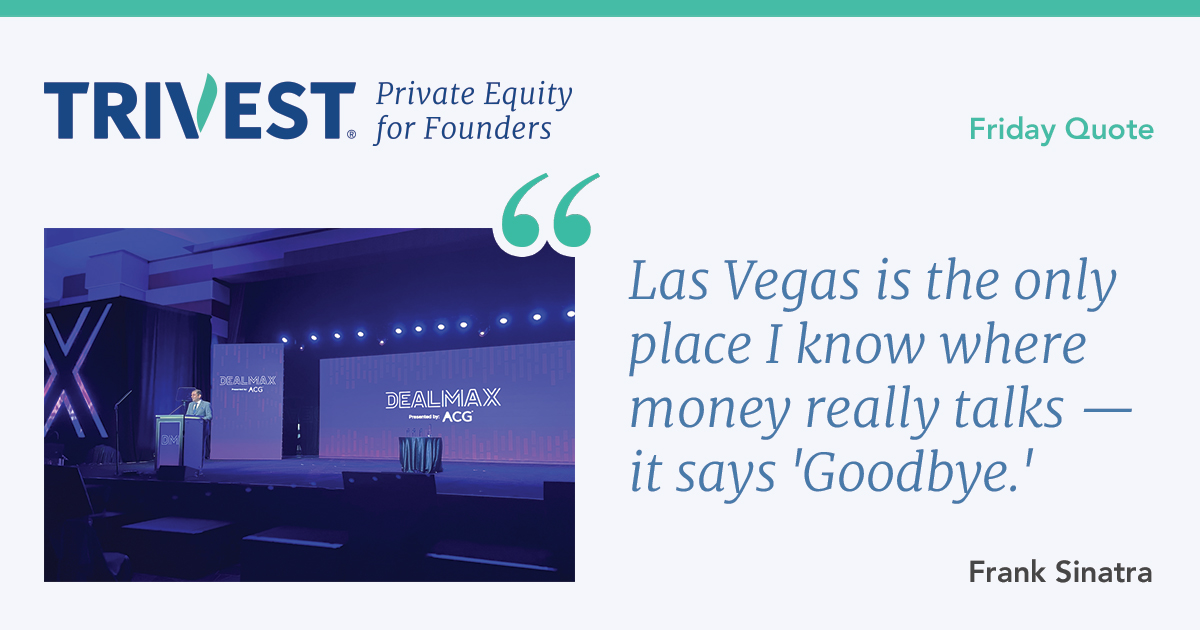 A message from Frank Sinatra

ow.ly/fcLC50Om6II

#privateequity #fridayquote #mergersacquisitionsdivestitures