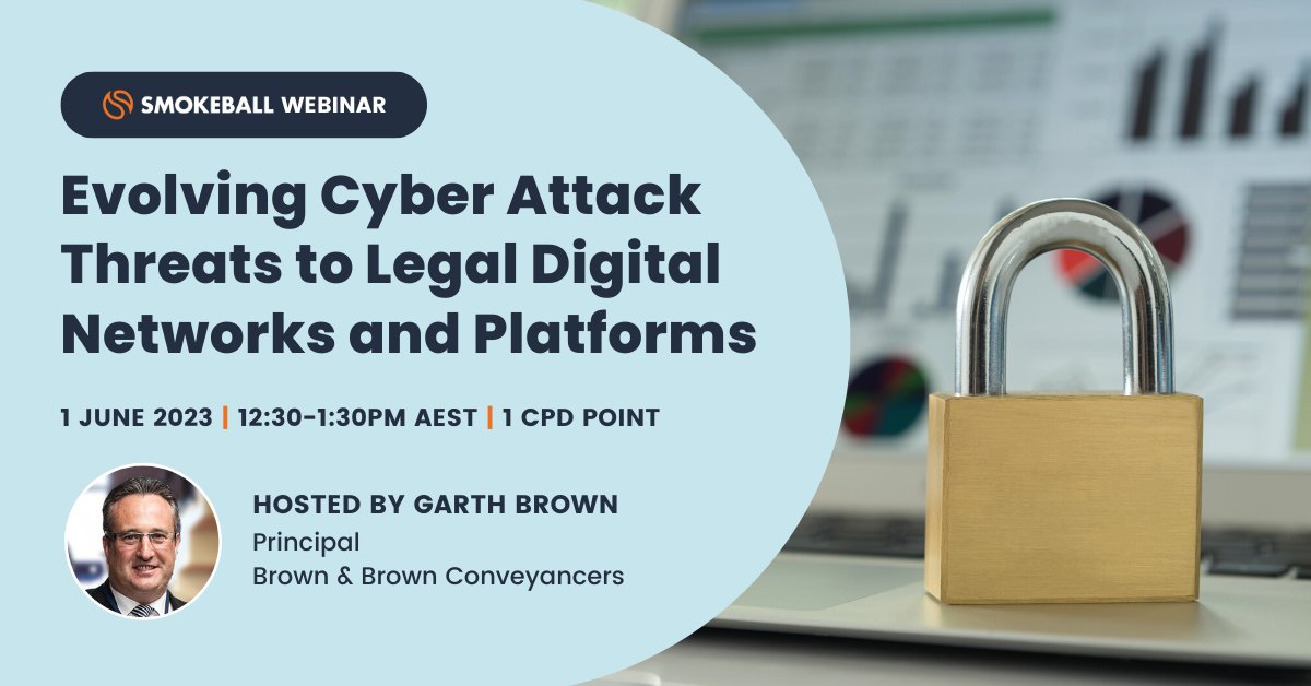 Join our live #webinar with Garth Brown to learn why #cyberresilience is crucial for legal practitioners in our digital world. Protect your practice as cyber-attacks become more sophisticated and frequent, and PI insurers reduce coverage!

Register now: ow.ly/glvA50Om63S