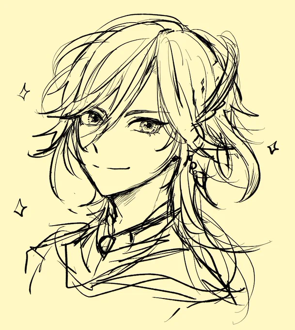 悩みに悩んでAndroidタブレットを購入!!! 書き味お試し!  なんとなくで描いたカーヴェ。なんとなくじゃ描けないと知る…! よく見るとお目目が大きくて吊り目! 品があってマジ顔面強い