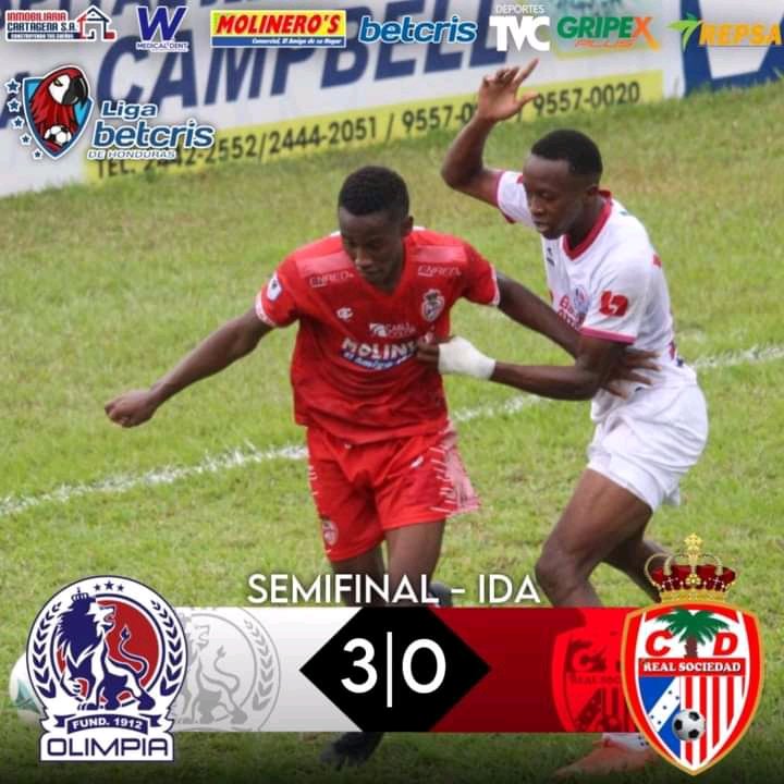 Congresoccer's tweet photo. 🤜¡Olimpia golpea primero en casa!

⚽Olimpia superó 3-0 a Real Sociedad en la semifinal de ida del Torneo de Reservas 2023.

🔜La revancha se jugará el próximo jueves en Tocoa.

#FBNConecta #TorneodeReservas #Semis #Olimpia https://t.co/KiFgUucKqo