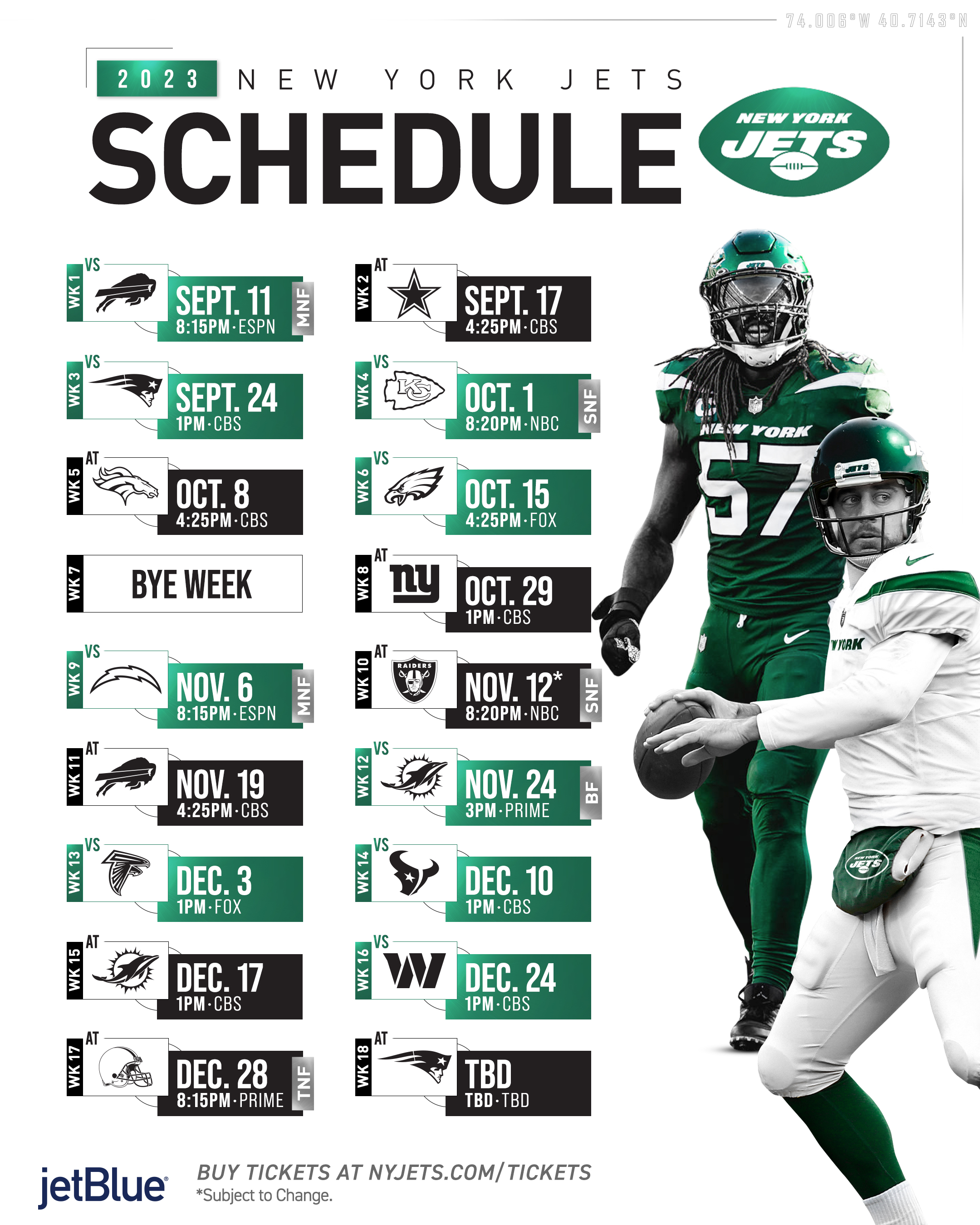 Jets schedule nfl deals