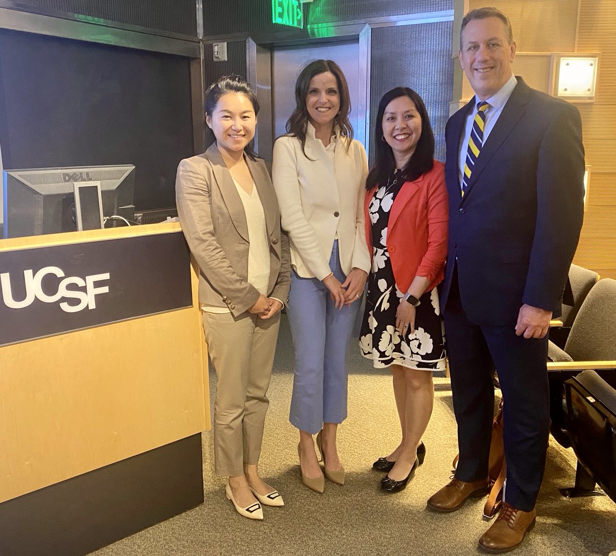UCSF_OHNS's tweet photo. @UCSF_OHNS laryngologists with @kahutcheson before her 2023 Lewis Francis Morrison Lectureship on Hypoglossal Neuropathy &amp; Radiation-Associated Dysphagia. Excited to learn about the case for 'pro-habilitation' and the progress in managing dysphagia. #Laryngology #HNRT #dysphagia https://t.co/TfGzlyf7b1