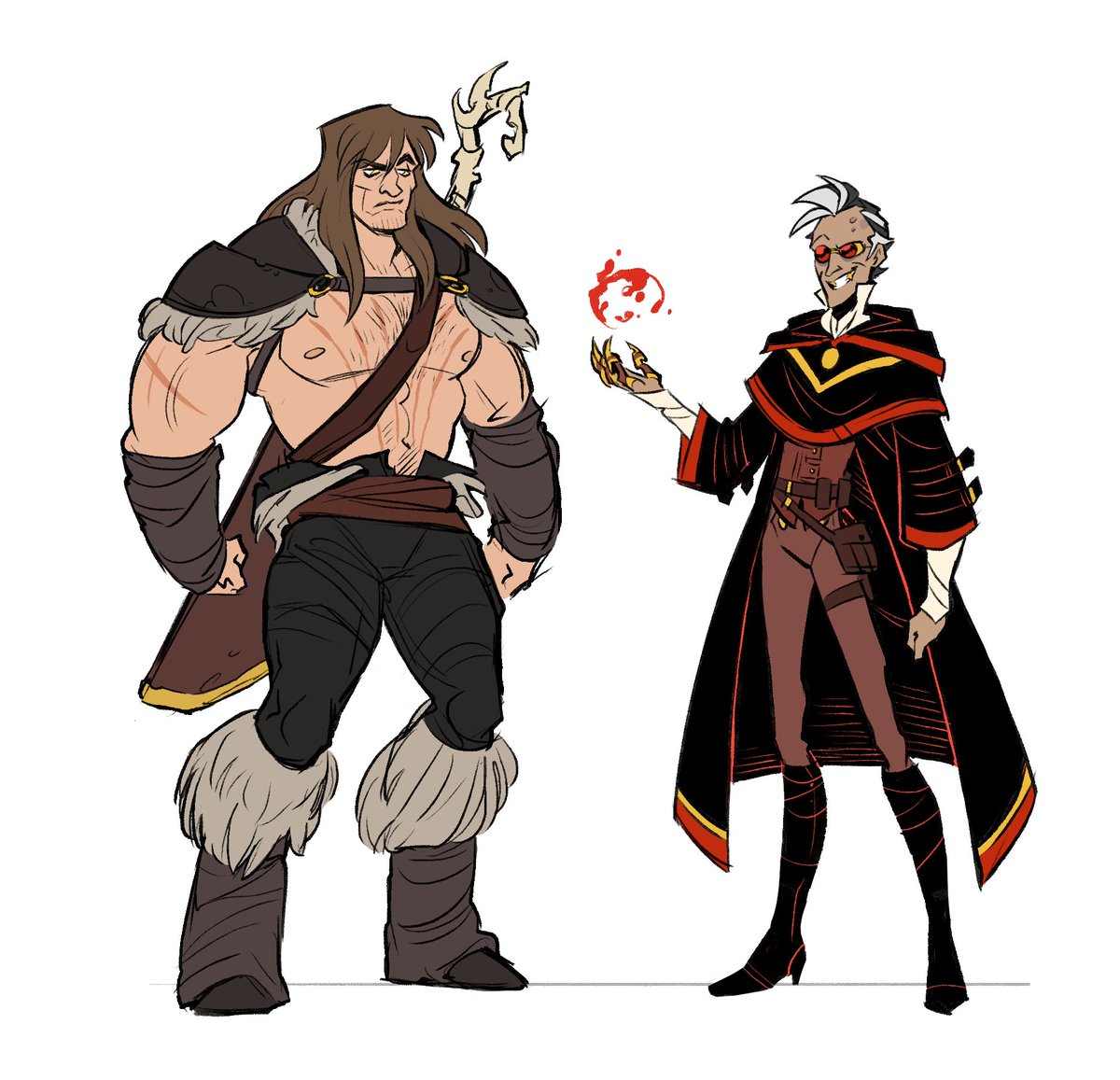 here are some OCs. they are like, evil fantasy mercenaries. i am posting them here because i want to draw porn of them at some point and this is where i post my porn. thanks for your time