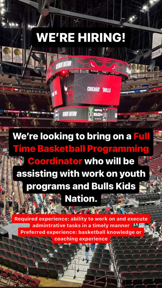 CoachKBC's tweet image. Hiring a full time Basketball Programming Coordinator at the Bulls. Click the link below to learn more and apply

nba.com/bulls/career-o…