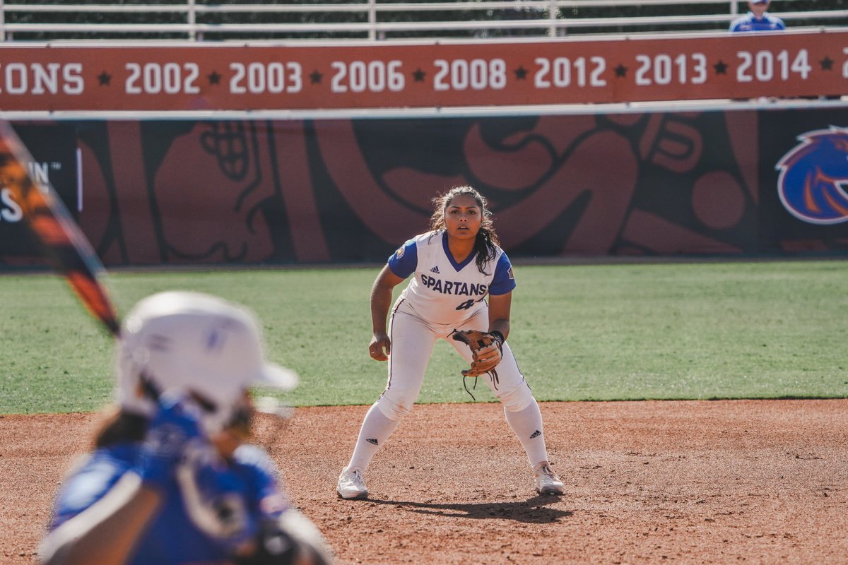 SanJoseStateSB's tweet photo. Eyes on the prize. 👀 

#MWSB | #AllSpartans https://t.co/rzjZiGdzCZ