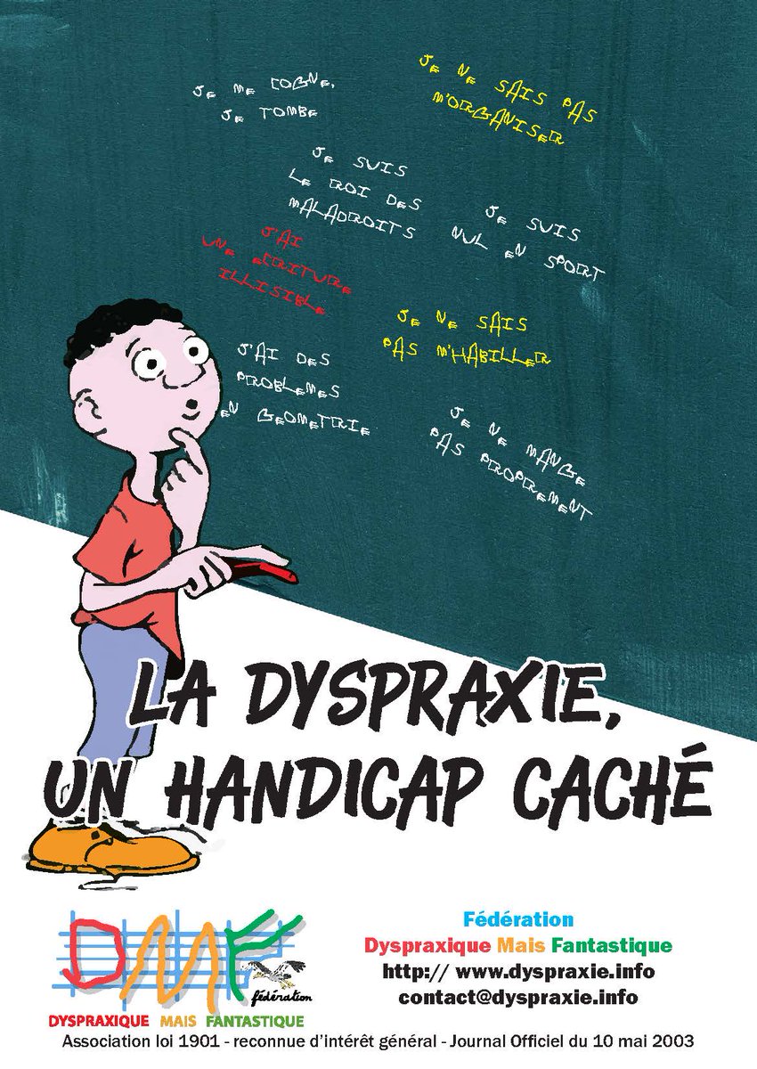 Petite brochure à télécharger - La Dyspraxie, un handicap caché -
En savoir + dyspraxie.info/brochures-et-f…