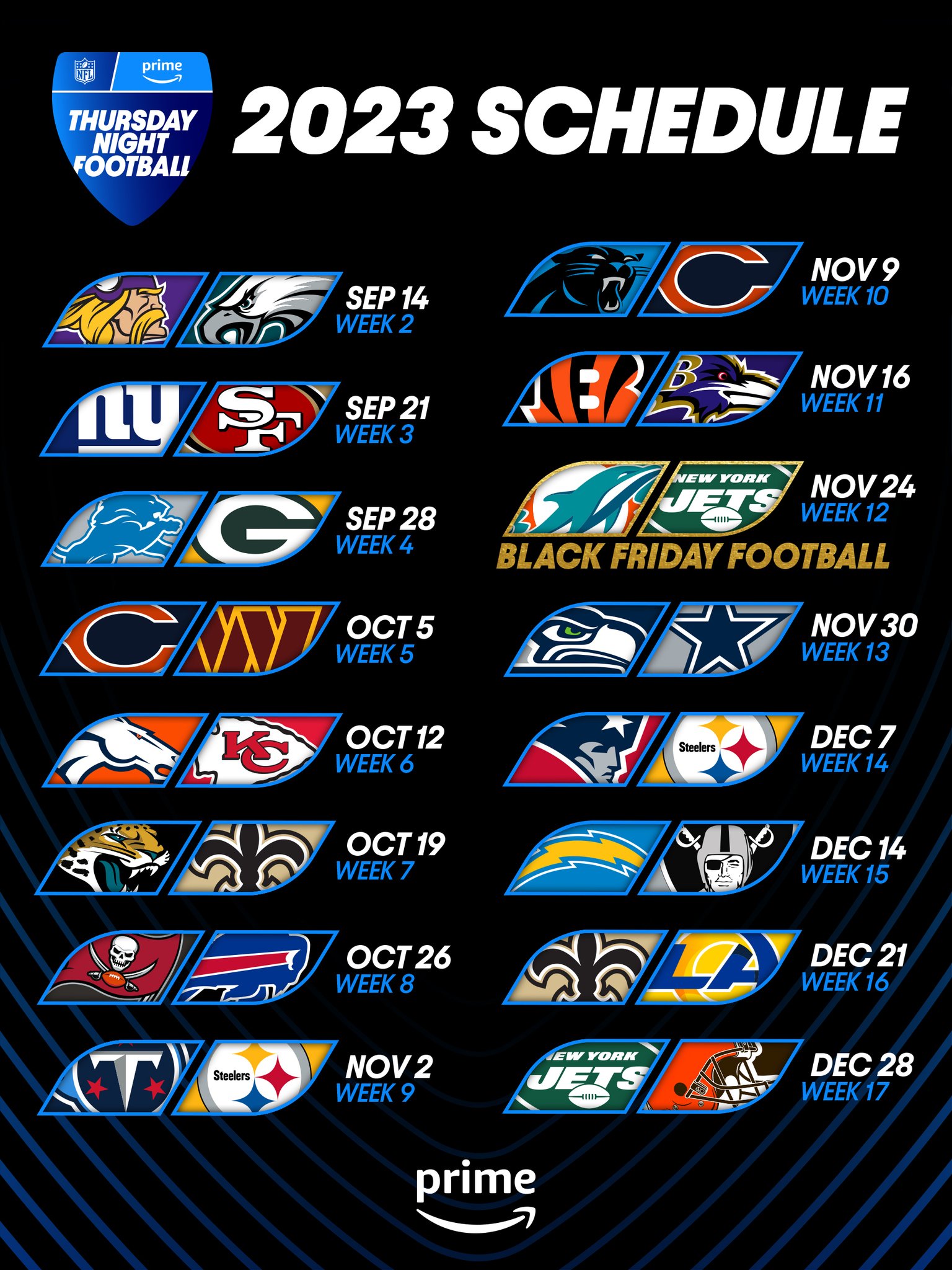 the schedule for thursday night football