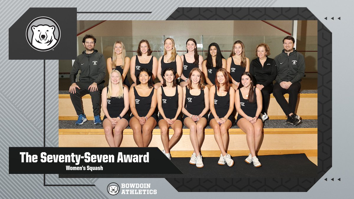 The Seventy-Seven Award is the only department award given to a team and this year’s winner is the women’s squash team @BowdoinSquash #GoUBears #AwardUBears