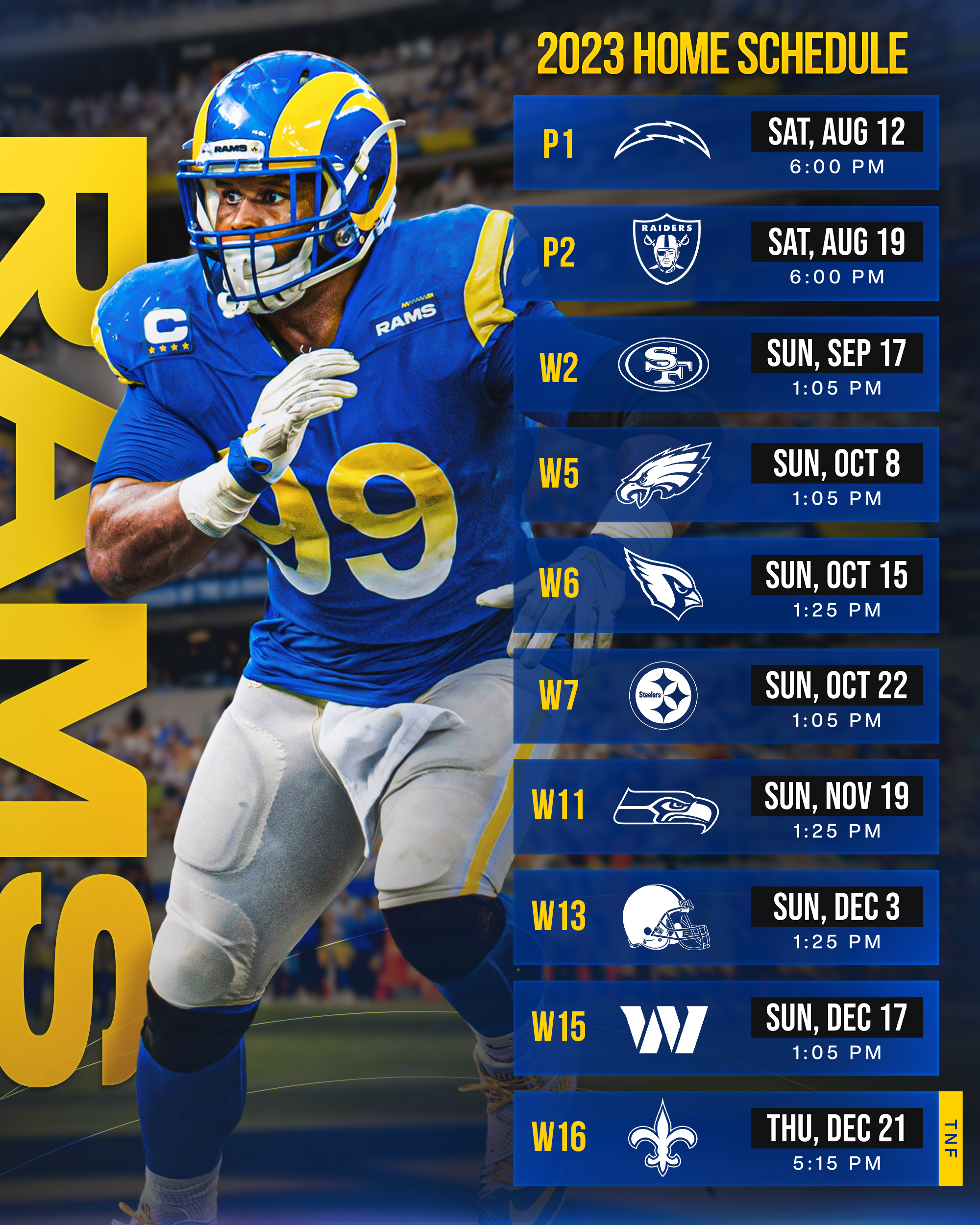 Rams cheap football schedule