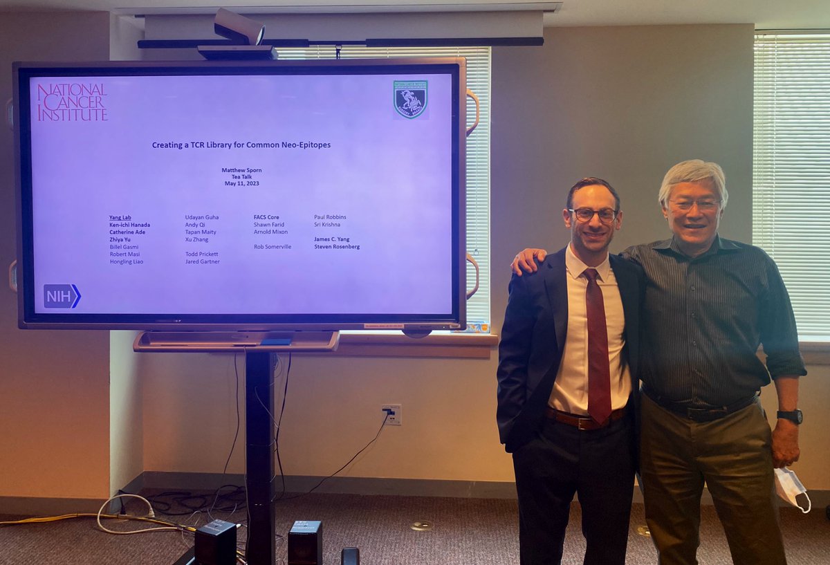 NCI Surgical Oncology Research Fellows (@nci_surgoncfel) on Twitter photo Congratulations to <a href="/SpornM_MD/">Matthew Sporn</a> on a masterfully executed talk on neo-epitopes of T cells out of the Yang Lab. We are impressed by his extensive work on identifying TCRs recognizing important driver mutations shared across multiple cancer histologies. Congratulations to <a href="/SpornM_MD/">Matthew Sporn</a> on a masterfully executed talk on neo-epitopes of T cells out of the Yang Lab. We are impressed by his extensive work on identifying TCRs recognizing important driver mutations shared across multiple cancer histologies.