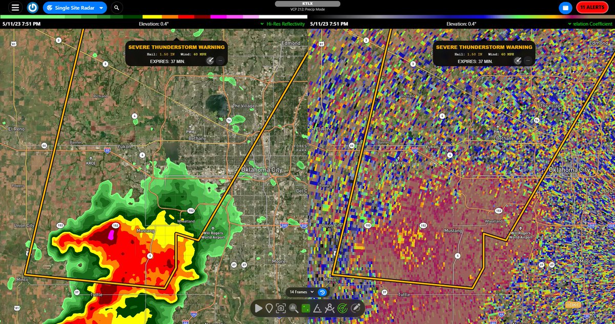 RadarOmega on Twitter "⚠ Severe Thunderstorm Warning including Edmond
