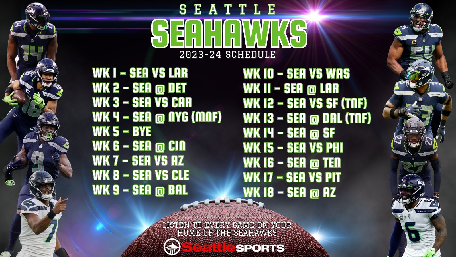 seahawks schedule 2022