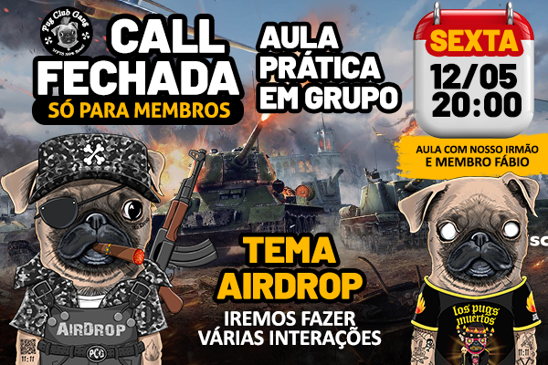 Pugflixbr's tweet photo. 🚨AMANHÃ - SEXTA! CALL FECHADA PARA MEMBROS🚨
CALL AULA PRÁTICA EM GRUPO. SÓ PARA MEMBROS.
(Precisa ter um Nft da coleção oficial da Pug Club Gang)
.
WOOF-WOOF! WOOF-WOOF! AUUUUU.
#nftbrasil #nftbrasiloficial #nftsaopaulo #NFTSP #nftrio #nftriodejaneiro https://t.co/pT3UvaT2OS