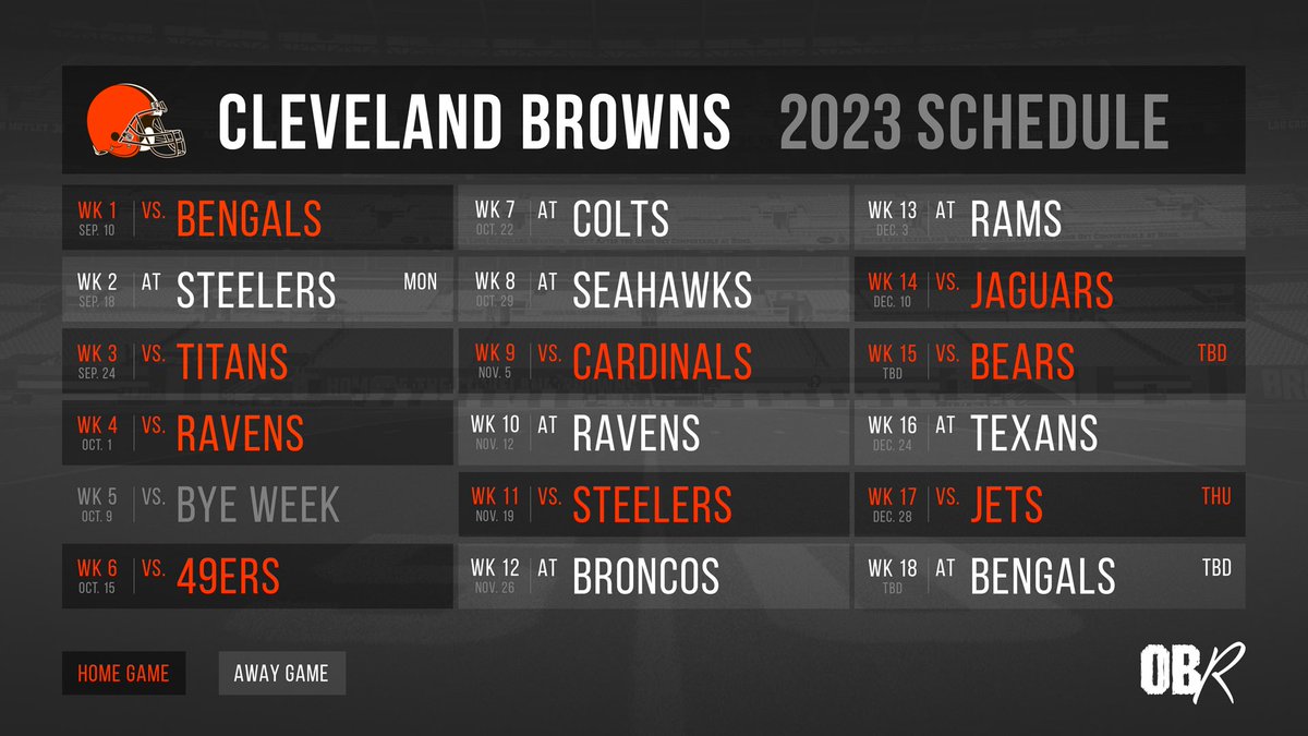 Bradstainbrook's tweet image. #Browns 2023 Schedule: