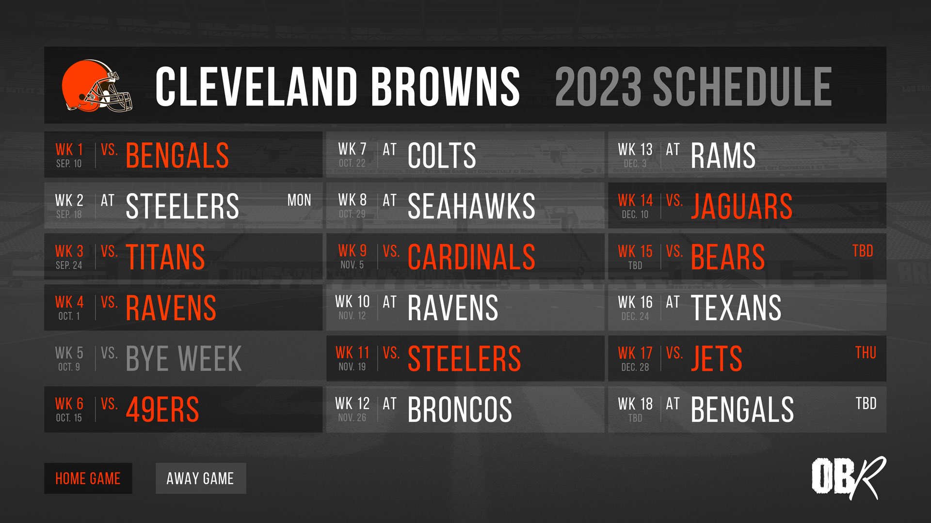 Brad Stainbrook on X: '#Browns 2023 Schedule: