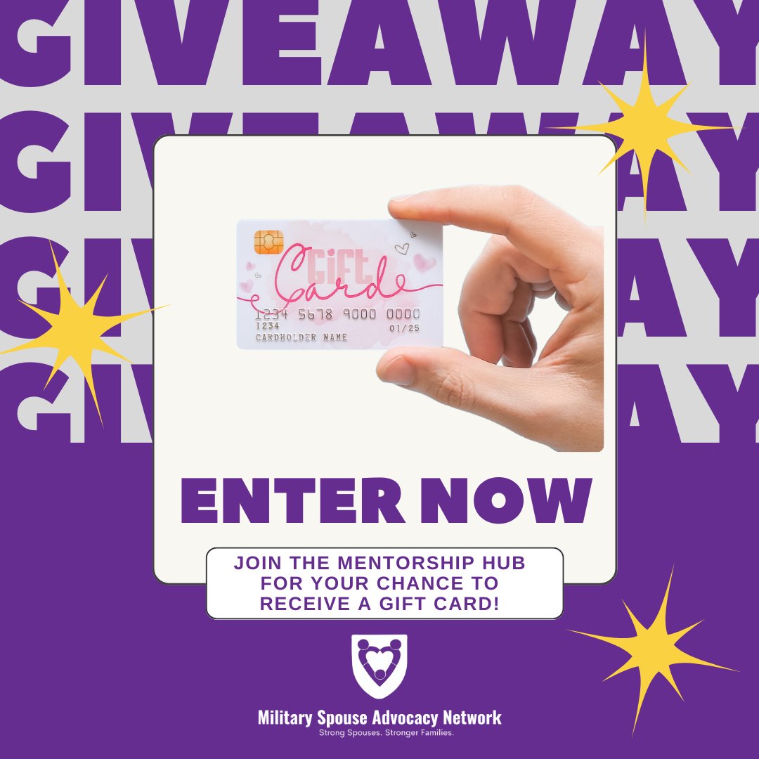 Military spouses, you deserve to be celebrated! Follow these easy steps by the end of May for your chance to win!

1. Join our HUB: militaryspouseadvocacynetwork.org
2. Complete the profile checklist
3. Introduce yourself

#MilitarySpouseAppreciationDay