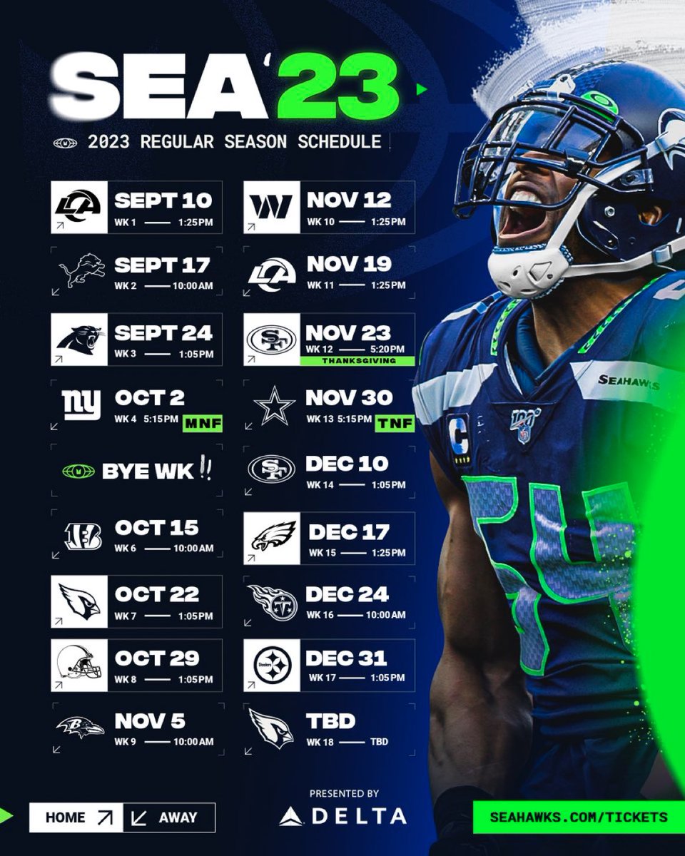 SeattleONTap's tweet image. BANG!!!! SEAHAWKS SCHEDULE!!! 

What’s the record going to be???