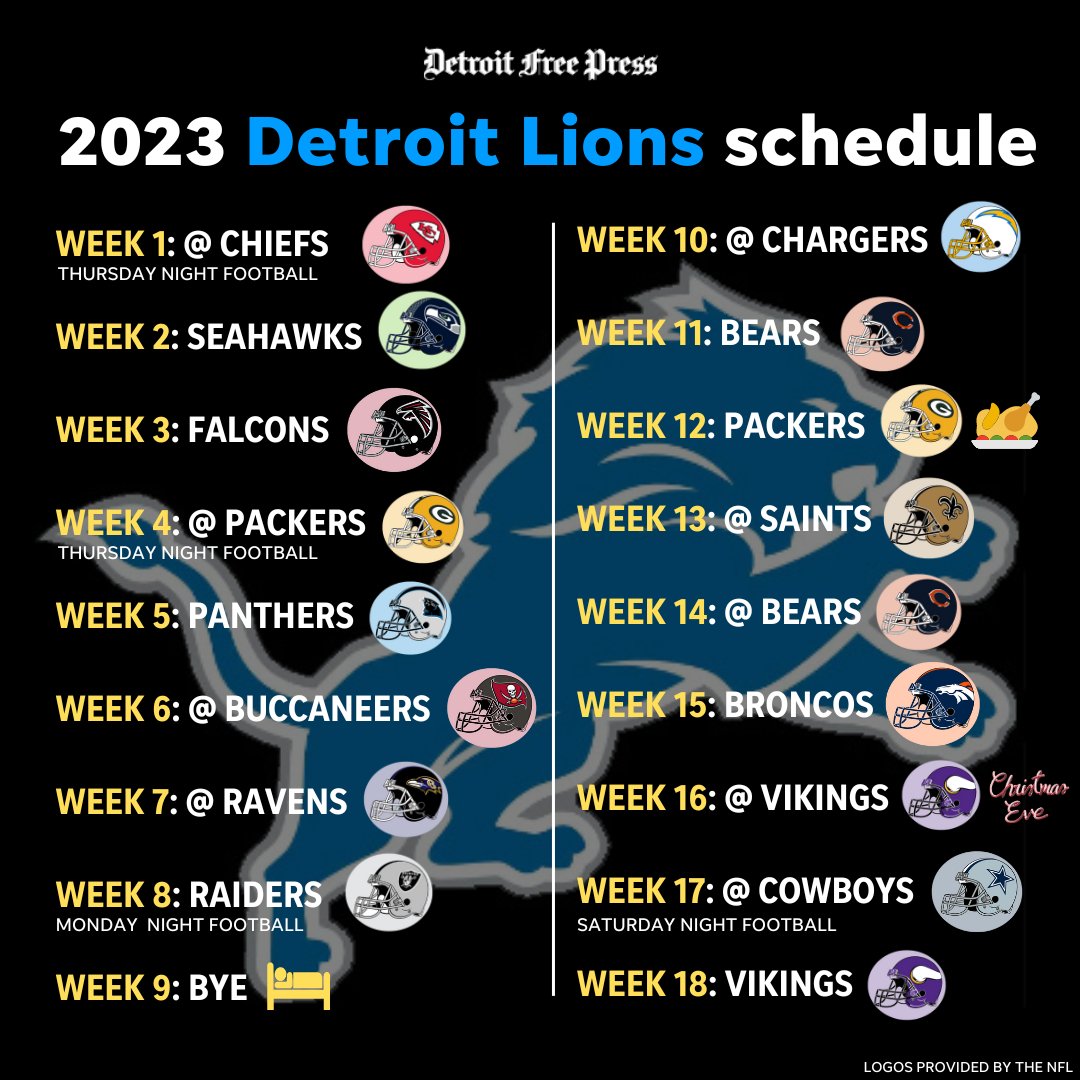 Detroit Free Press on Twitter "The 2023 Lions schedule is here. Which
