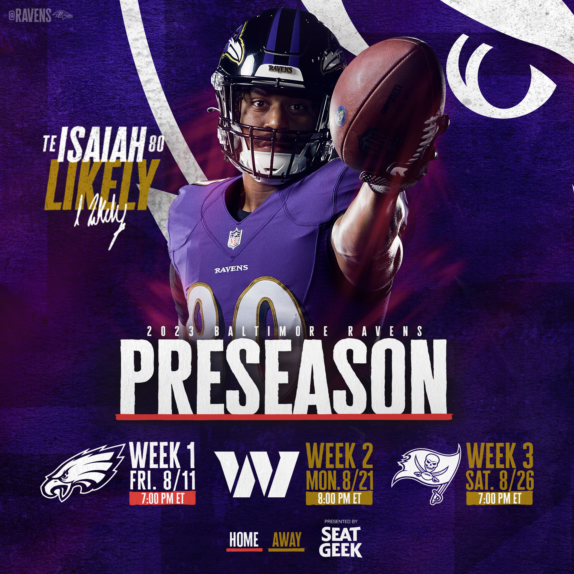 Baltimore Ravens on X: 'Our 2023 preseason schedule! Tune into the full  schedule release show on NFL Network and NFL+  / X