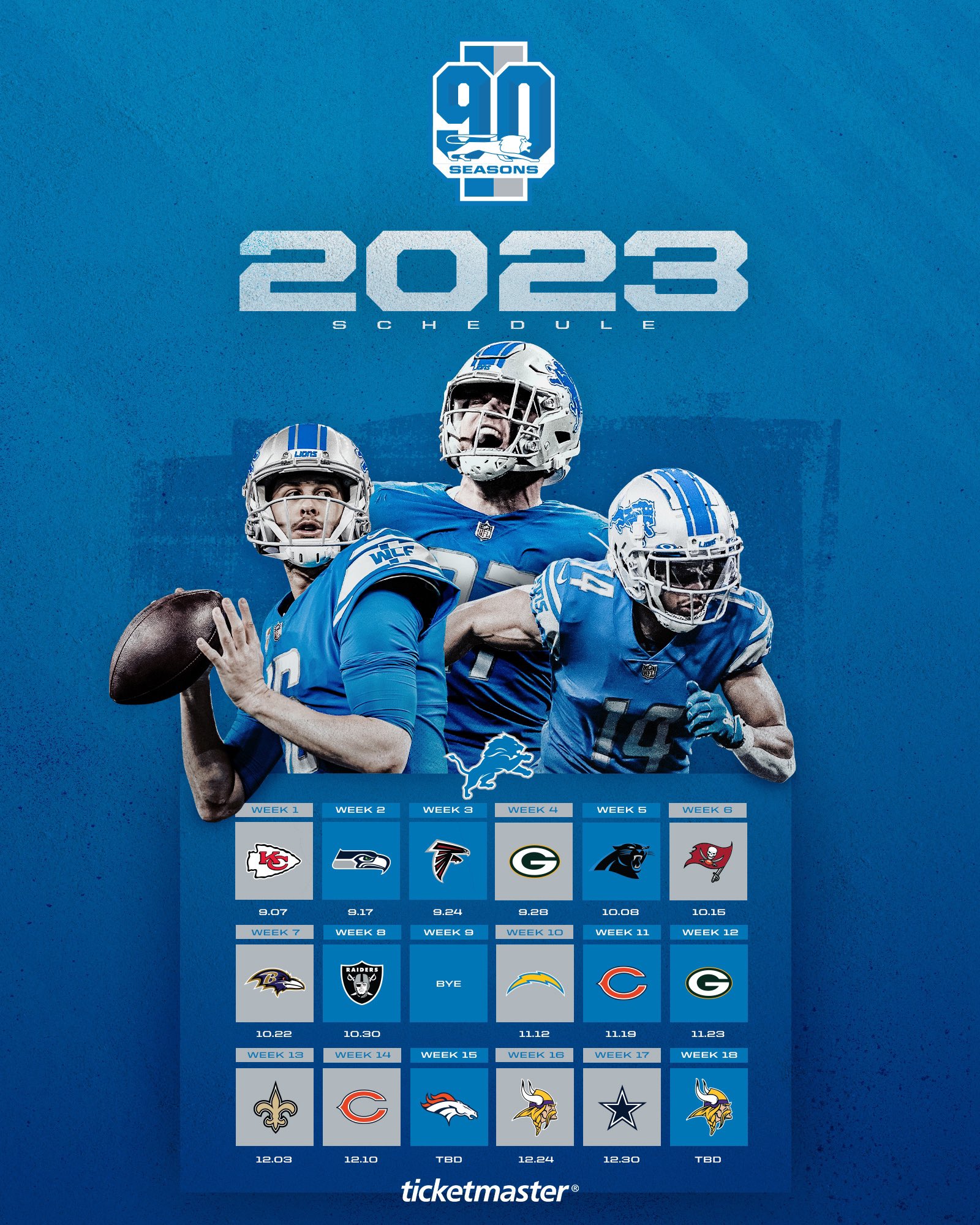 Woodward Sports Network on X: 'The 2023 Detroit Lions schedule is