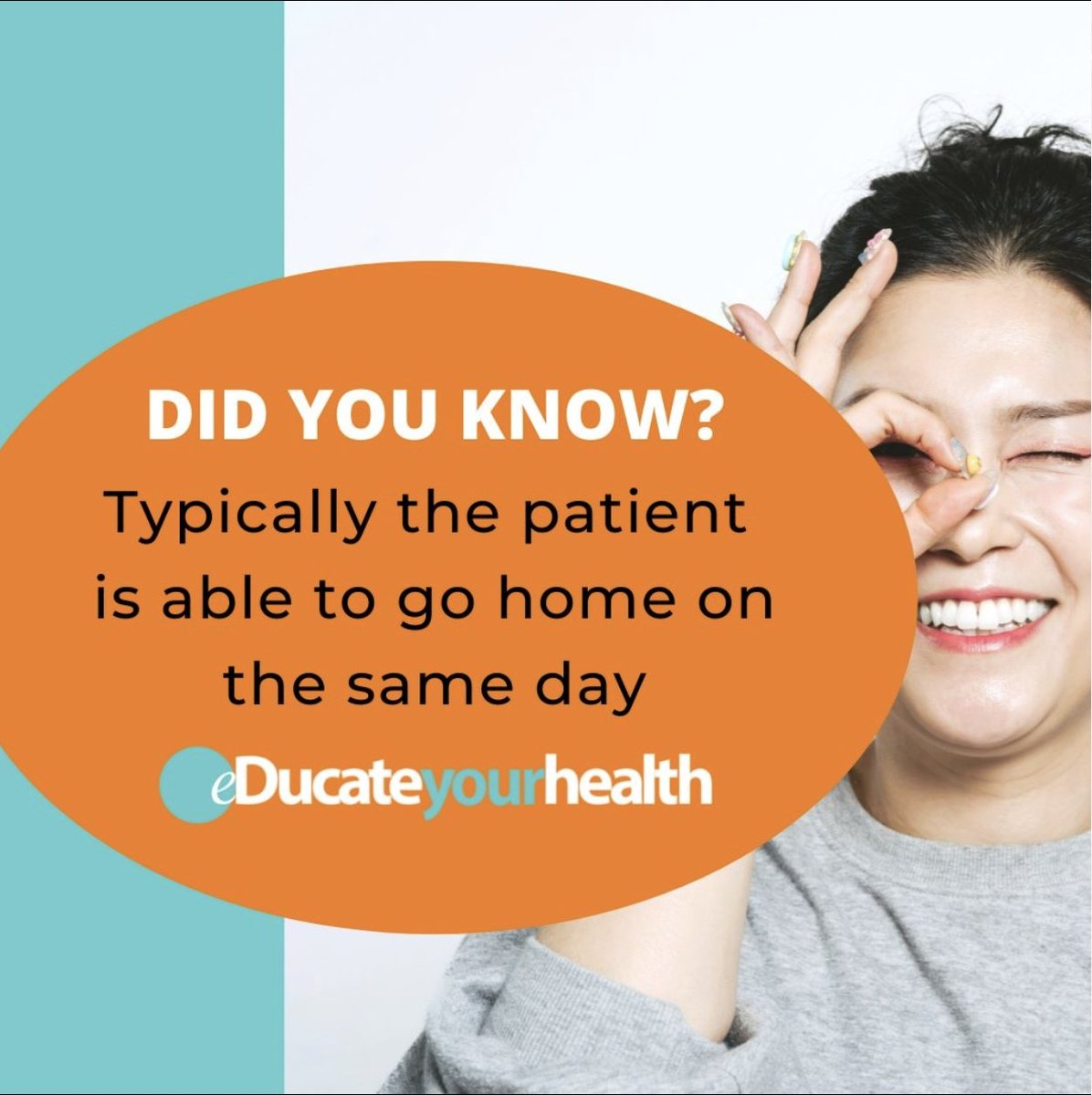 DID YOU KNOW Typically the patient is able to go home on the same day?

Currently, more than 2.5 million Canadians are living with cataracts. That number is expected to rise to 5 million by 2031. 
educateyourhealth.com/patients/catar…

#yourhealthmatters
#educateyourhealth