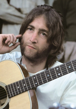 John Lennon at Rishikesh, India, 1968. Photo by Paul Saltzman.