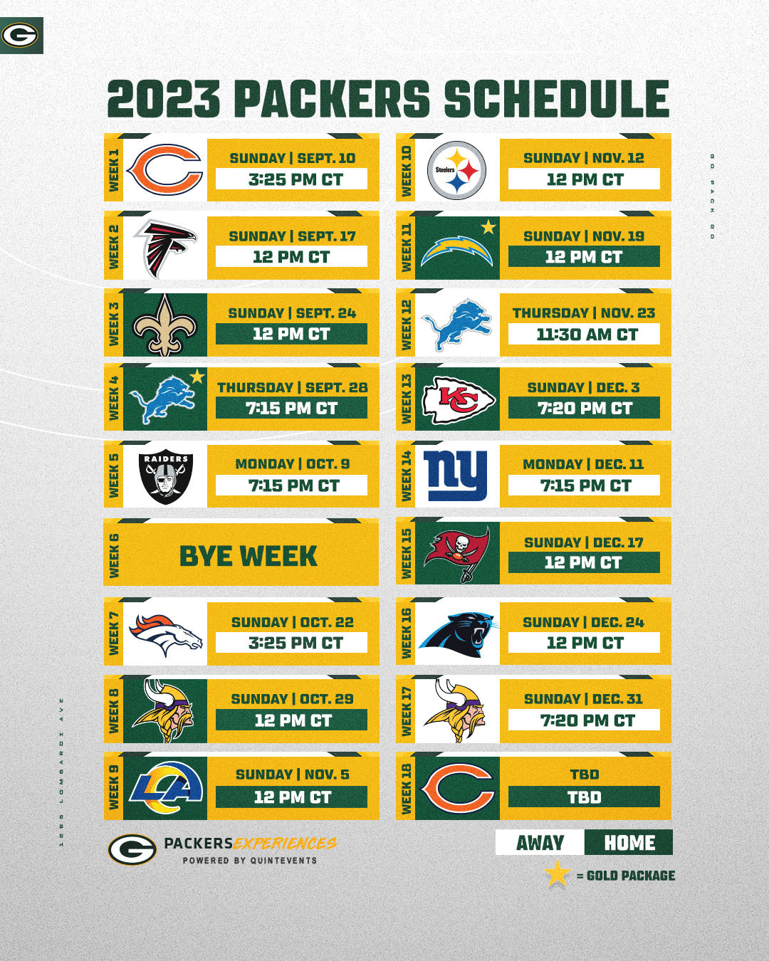 green bay packers football schedule