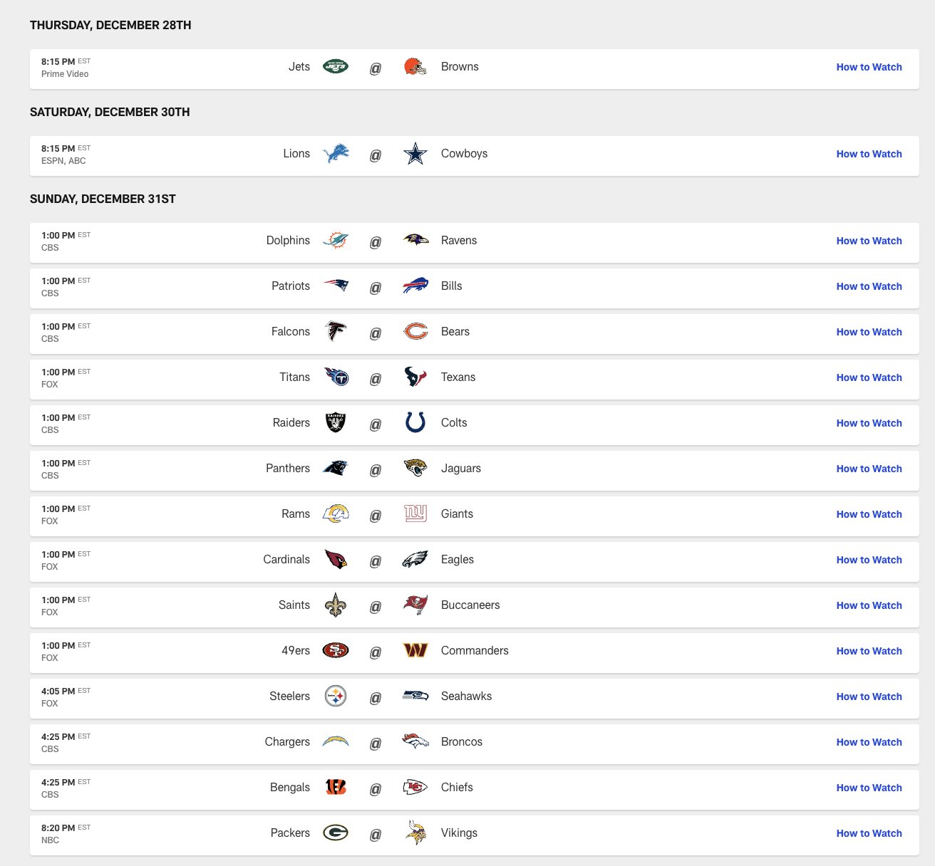 Underdog NFL on X: '2023 NFL Week 17 schedule:  / X