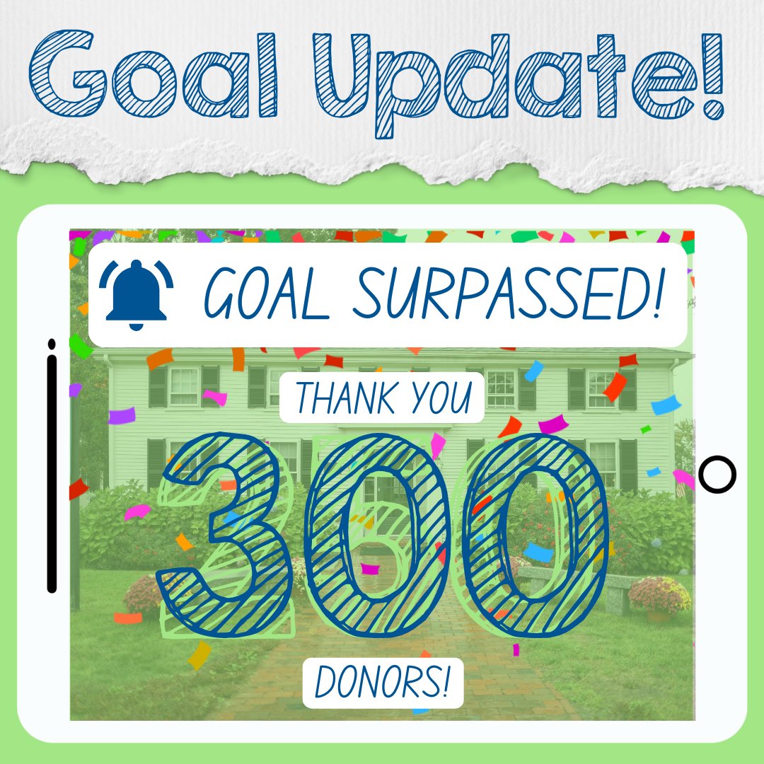 🗣We’ve reached 300 donors! 🎉🎉 Thank you to everyone who has participated in our annual day of giving so far! #oneberwick