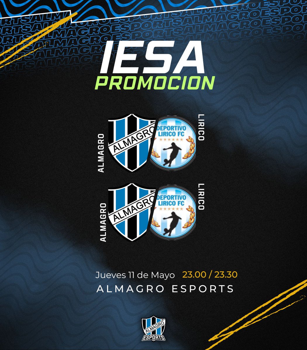 AlmagroeSports's tweet photo. #PS4 / #FIFA23 

Hoy Jugamos Los partidos de Promocion para subir a 2da Division de @IESAFIFAar 

⏰ 23:00 hs
⏰ 23:30 hs

📺 Miralo en VIVO por : 
https://t.co/mTeKrVK9NW https://t.co/VJm0CrvLL0