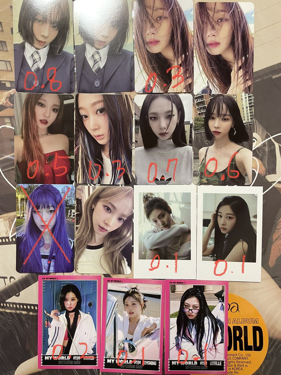 VWVPISUU's tweet photo. 에스파 스파이시 spicy 포카 포토카드 양도합니다! 일괄 우대하며, 갸우뚱칼은 시세가 안 보여서 제시 받습니다 😿

aespa karina winter ningning giselle 카리나 윈터 지젤 닝닝 포카 양도 wts 스파이시 my world 타블로이드 tabloid intro zine poster 포스터 인트로 미공포 pc poca https://t.co/DXYfOkvvzr