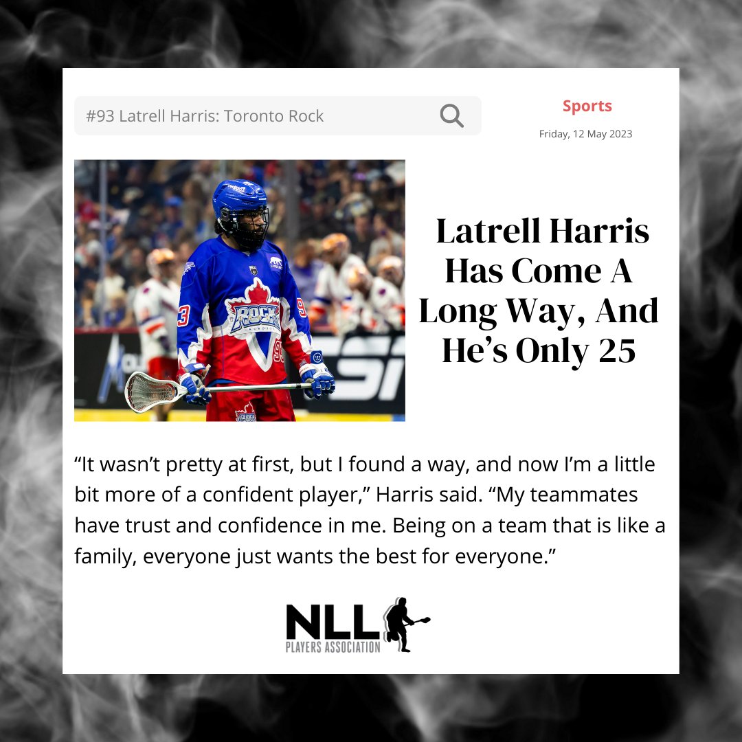 NLLPA's tweet photo. Player Insight: @latrellharris7
Full Story: https://t.co/QtTr6vjyN4
🗞: @AdamLeviNLL
#NLLPA #NLL #Lacrosse #playerinsight https://t.co/SQFa5WdYhh