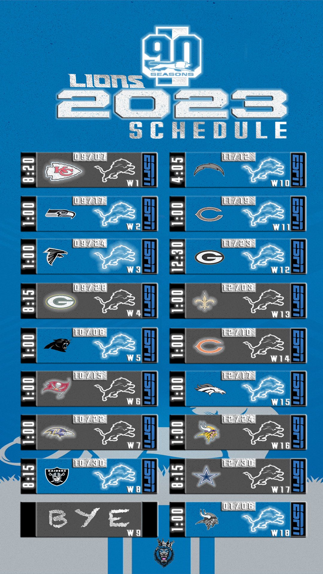 Detroit on sale lions schedule