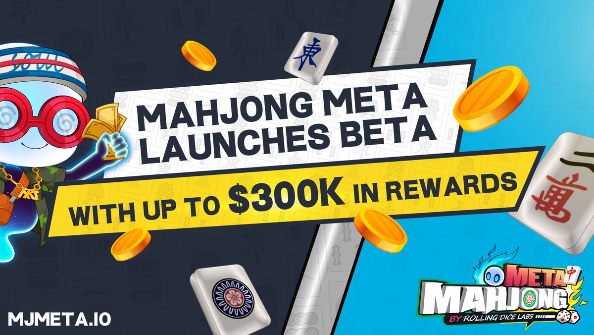 0xMJM's tweet photo. The day has come! 🚀
Join us now for the launch of the Mahjong Meta beta. Up to $300k in rewards.
Take part in exciting gameplay, earn active points and show your strategic skills.

🀄️Check data: https://t.co/qzT7x7CkEc

#Whitelist #gamefi #p2e #Giveaway https://t.co/IMAPTK0tDI